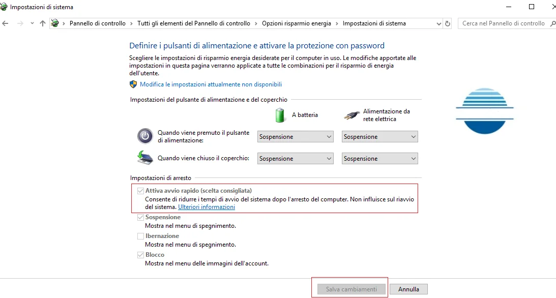 windows 10 non si spegne